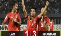 Myanmar ngược dòng thắng Lào 3-1 tại AFF cup 2018