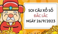 Soi cầu KQ xổ số Đắc Lắc ngày 26/9/2023 thứ 3 hôm nay